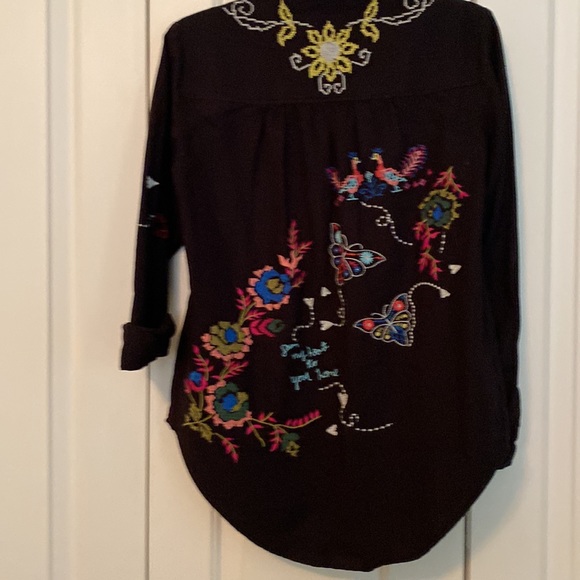 Anthropologie Pilcro western embroidered button down size xs - Picture 7 of 8